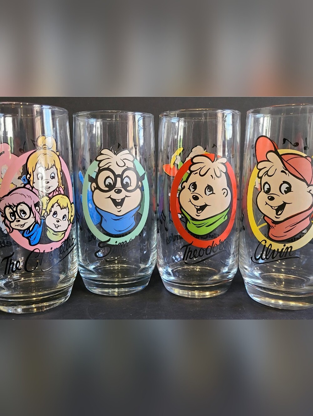 Alvin & The Chipmunks Chipettes set 4 Hardee's Limited Ed Vintage 1985 Glasses
